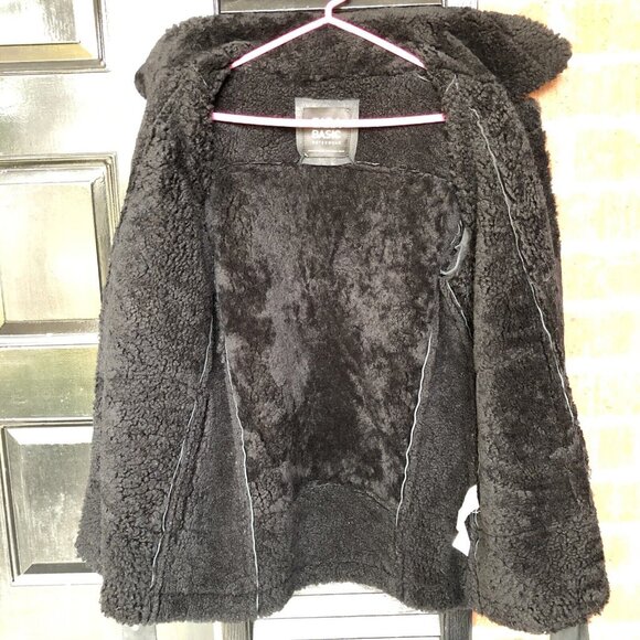 Zara Woman’s Coat M Bomber RAF Black Aviator Fur Shearling Real Leather Jacket - Picture 11 of 15